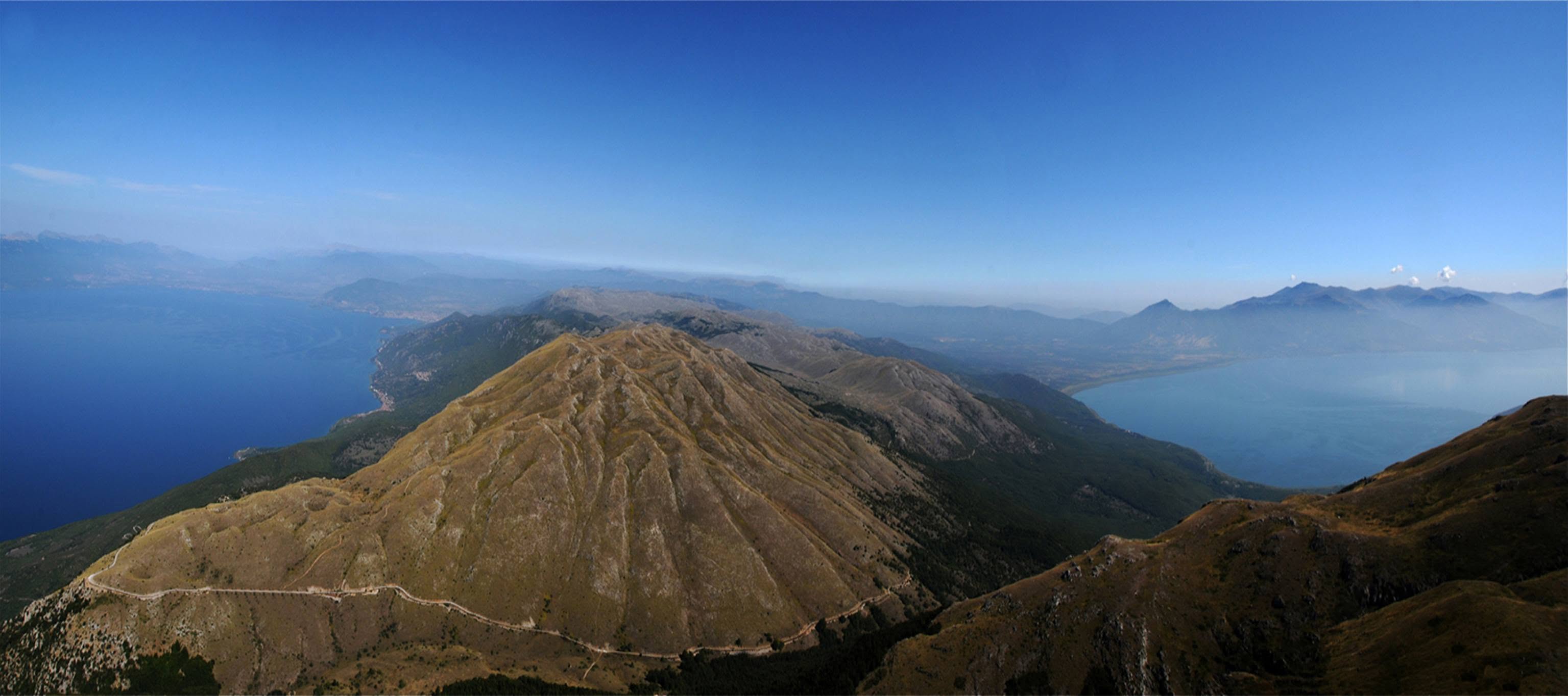 View of both Lake Ohrid and Lake Prespa from the Galicica ridge